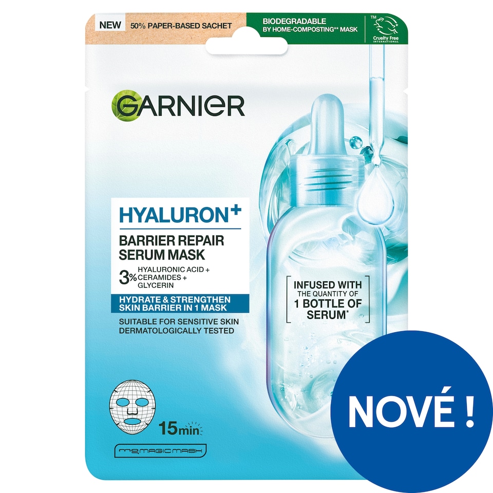 Garnier Hyaluron+ maska pro obnovu kožní bariéry 28g