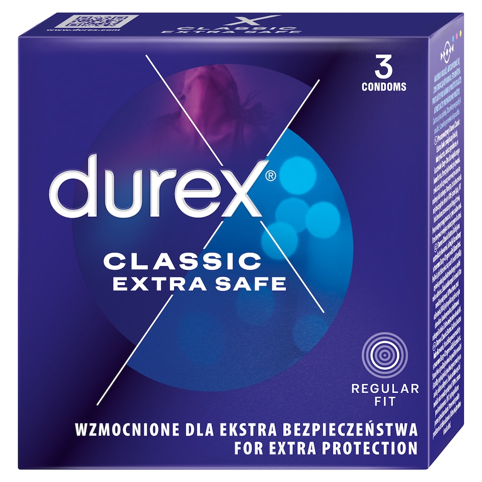 Obrázek 1 pro produkt Durex Classic Extra Safe Regular Fit kondomy 3 ks