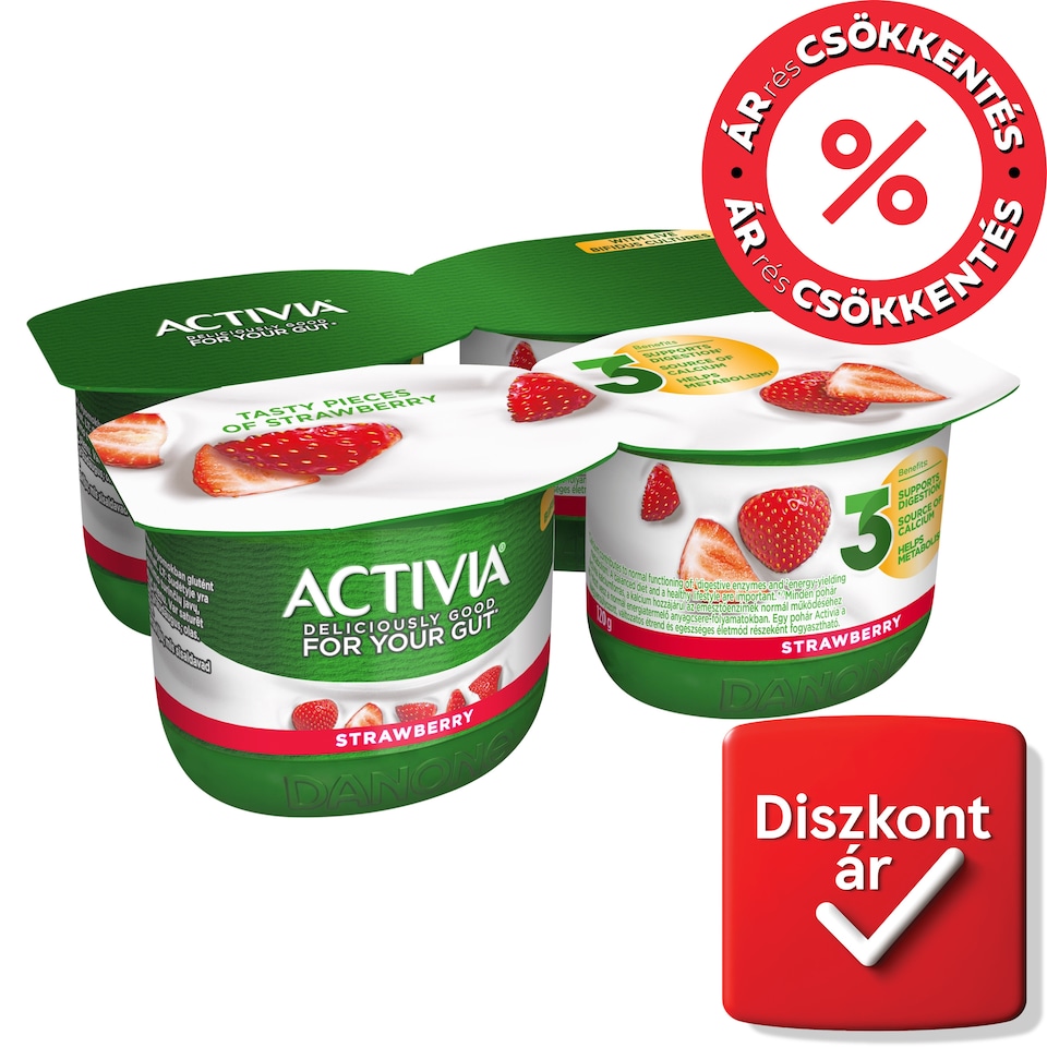 Danone Activia élőflórás epres joghurt 4 x 120 g (480 g)