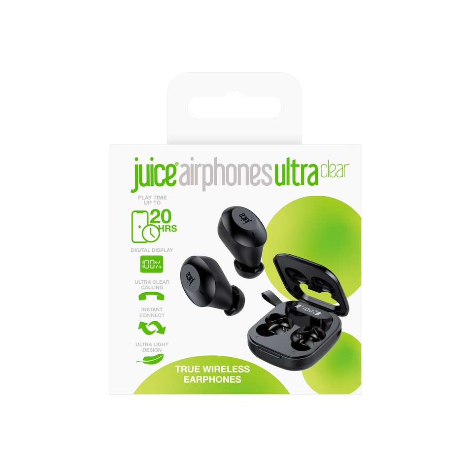 image 1 of Juice True Wireless Ultra Clear Airphones Black.