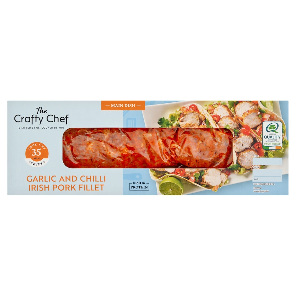 The Crafty Chef Garlic and Chilli Irish Pork Fillet 545g