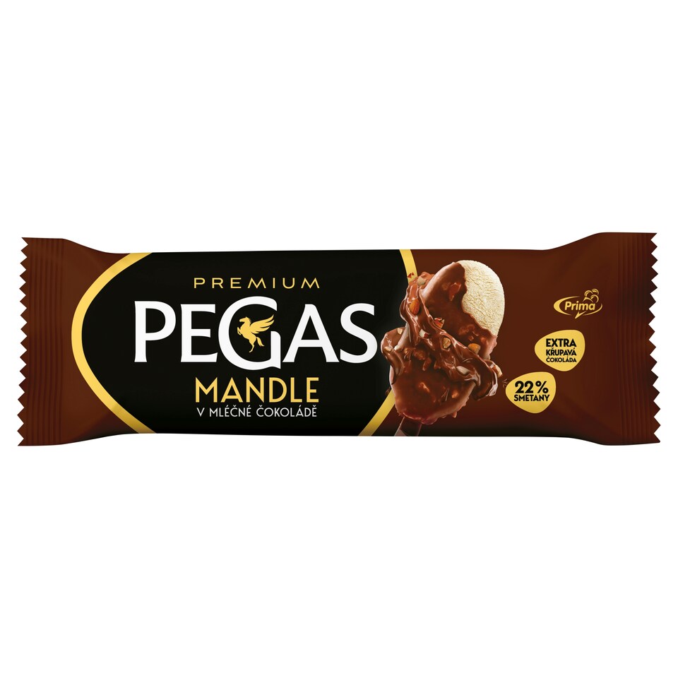 Prima Pegas Premium mrazený smotanový krém v mliečnej čokoláde s mandľami 100 ml