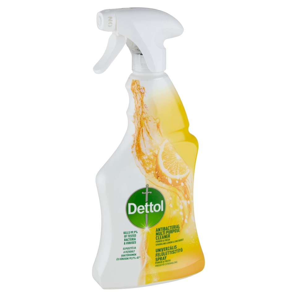 Dettol Power & Fresh Frissítő Citrom & Lime univerzális felülettisztító spray 500 ml  1. kép
