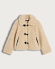 image 4 of F&F Girls Teddy Duffle Coat in Cream