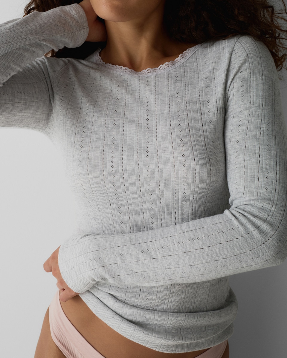 image 1 of F&F 2-Pack WARMPLUS™ Medium Warmth Thermal Tops in Grey Marl