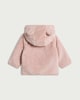 image 2 of F&F Baby Cuddle Fur Hooded Jacket in Pink