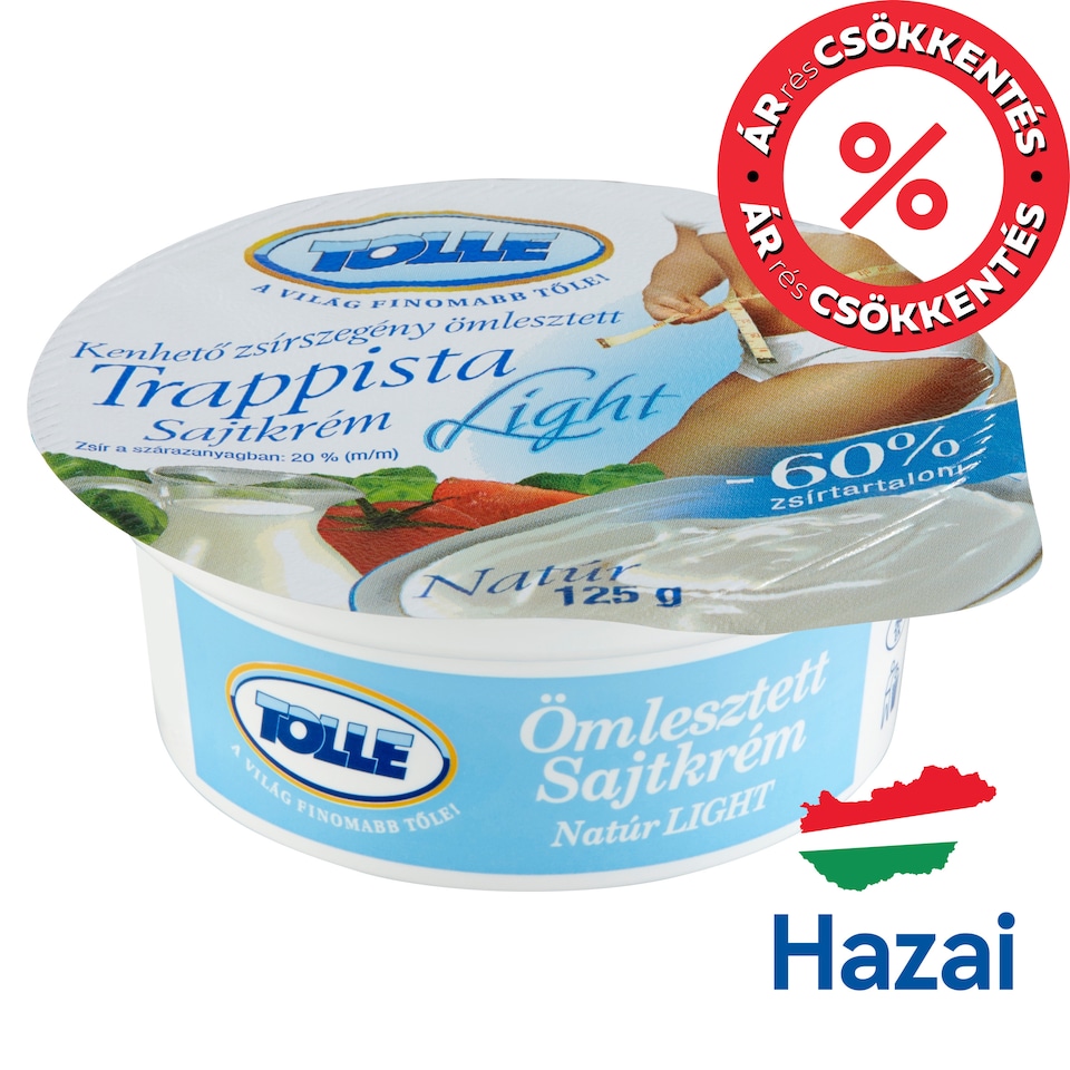 Tolle Light Low-Fat Unflavoured Processed Trappist Cheese Spread 125 g