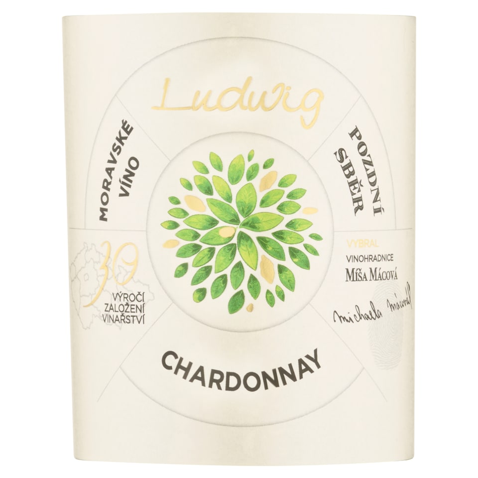 Obrázek 1 pro produkt Ludwig 30 Chardonnay jakostní víno s přívlastkem pozdní sběr polosuché 0,75l