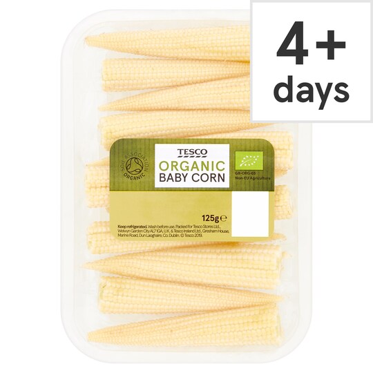 Tesco Organic Baby Corn 125G Tesco Groceries