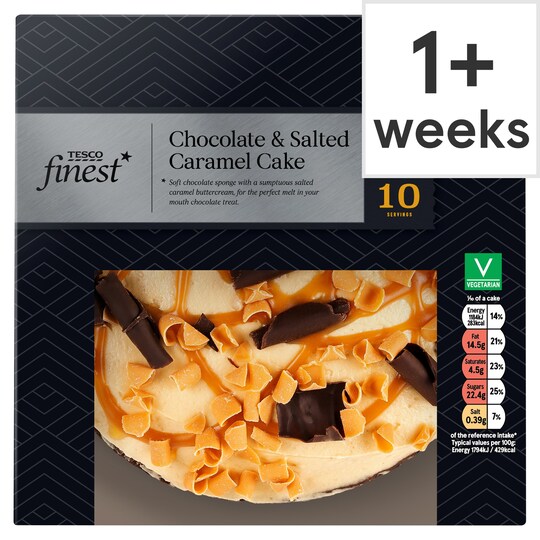 Tesco Finest Chocolate And Salted Caramel Cake Tesco Groceries