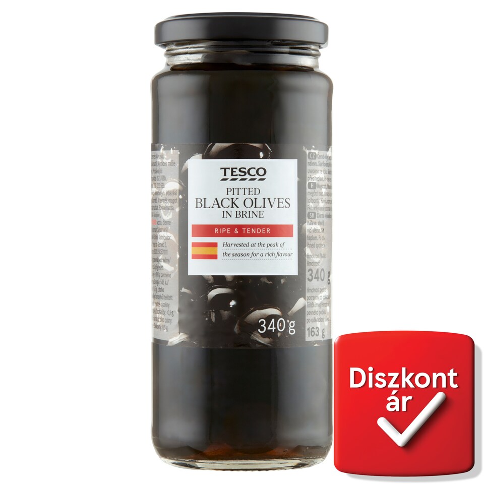 Tesco Pitted Black Olives 340 g