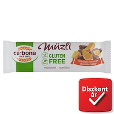 Cerbona gluténmentes csokoládés-narancsos müzliszelet kakaós bevonó talppal 35 g