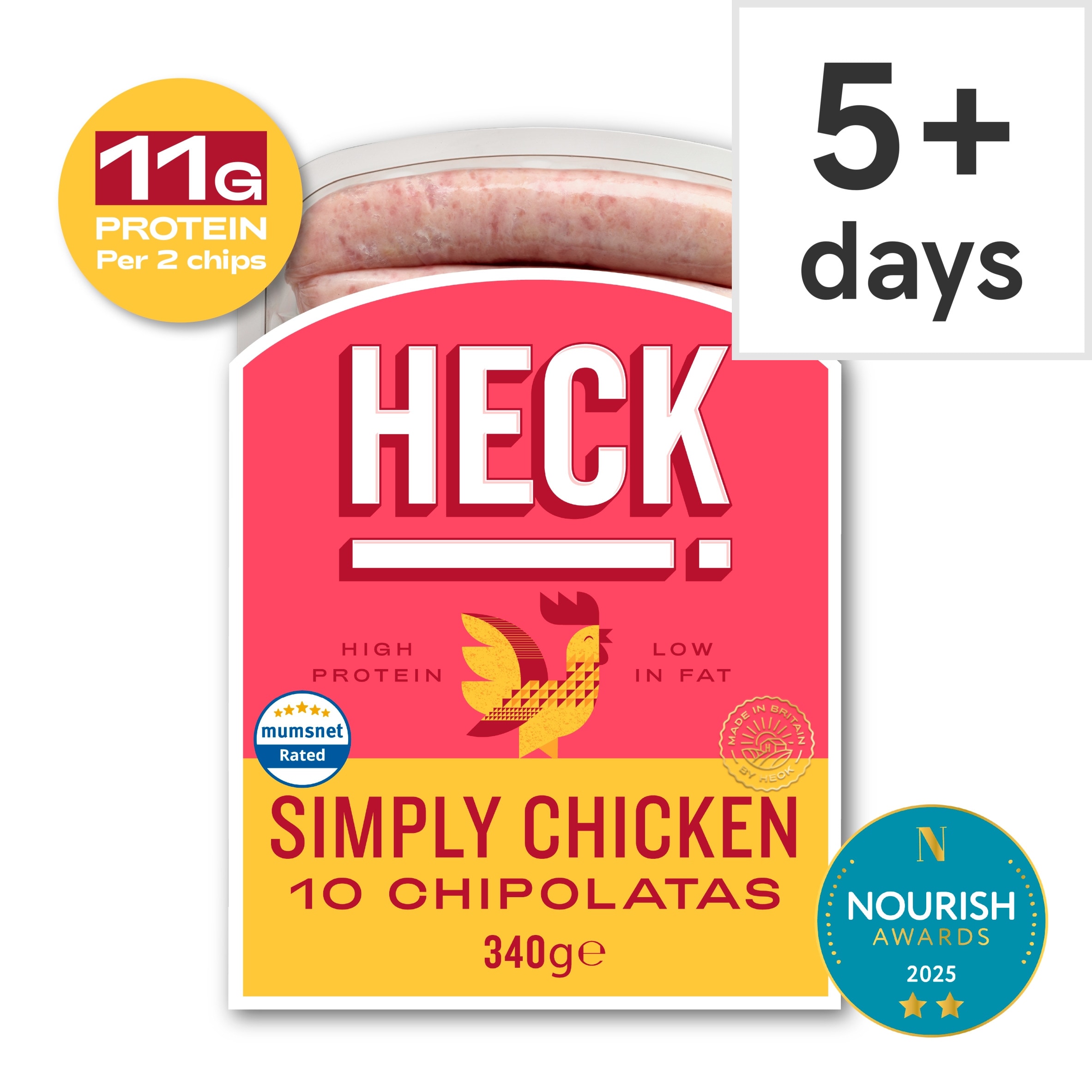 Heck Simply Chicken Chipolatas 340G