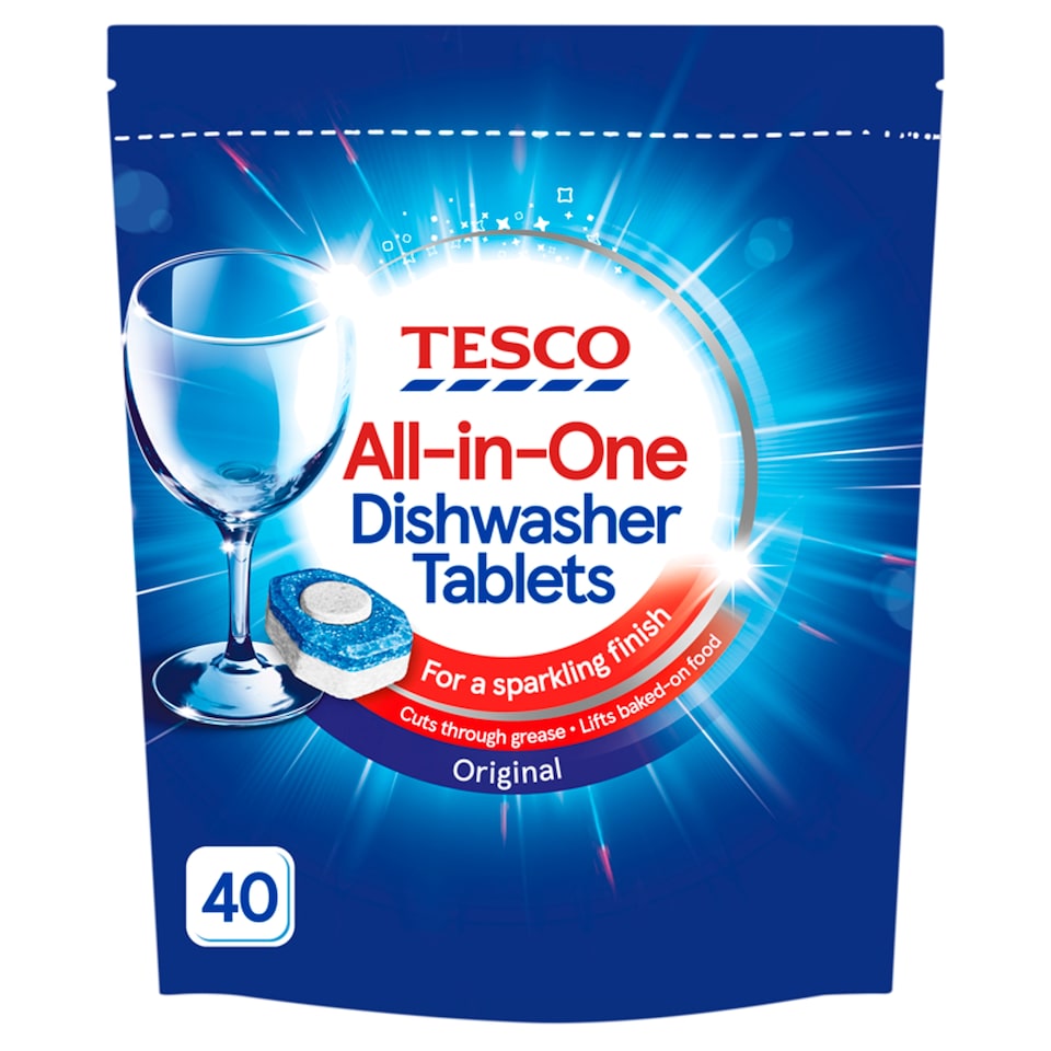 Tesco All-in-One Dishwasher Tablets - Original 40 Pack 680g