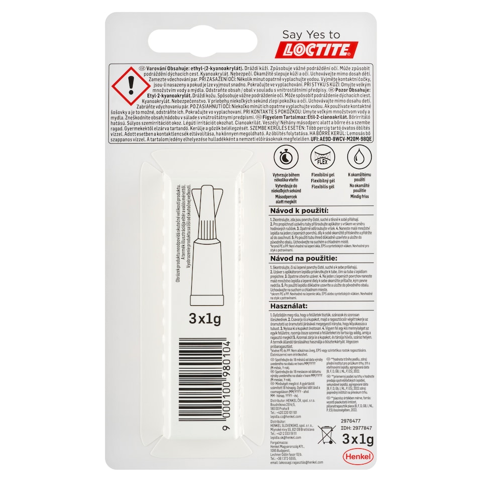 image 1 of Loctite Super Bond Power Gel 3 x 1g (3g)