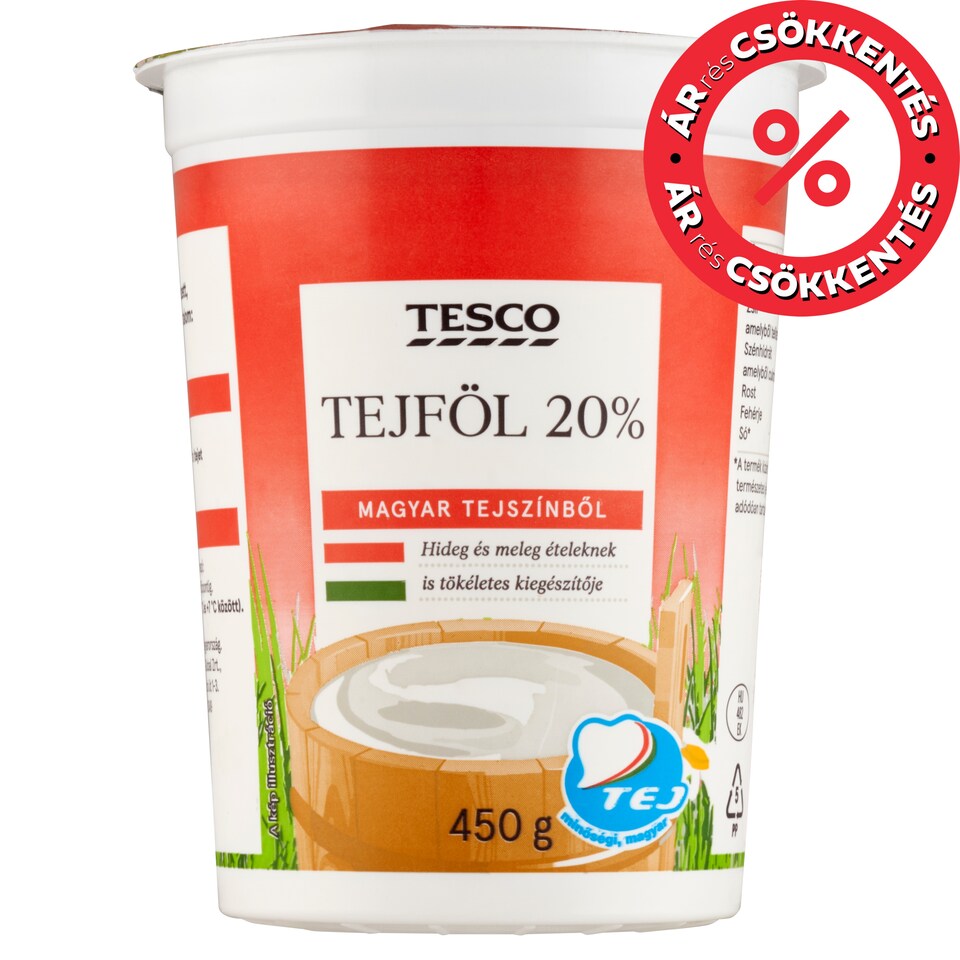 Tesco tejföl 20% 450 g