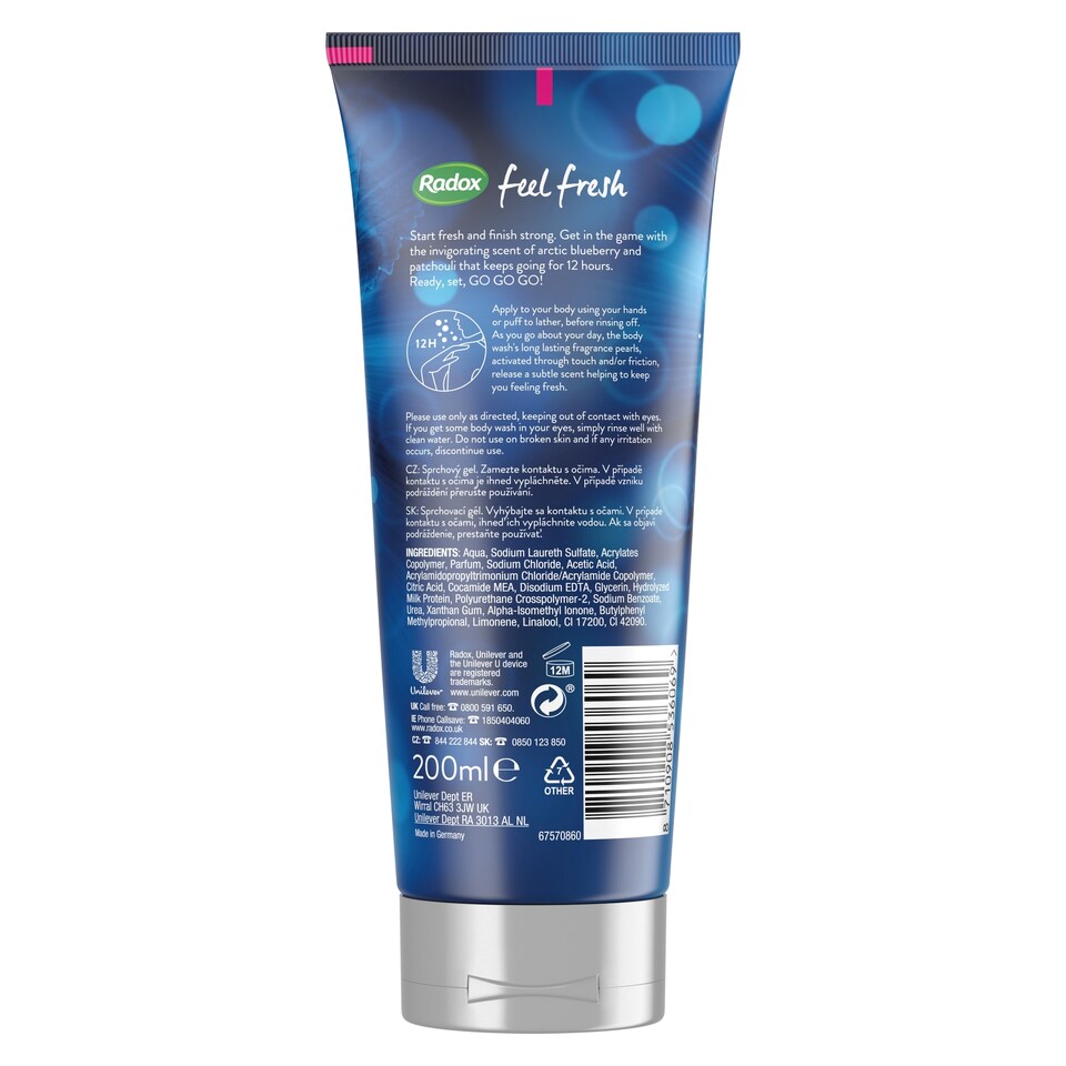 image 1 of Radox Feel Fresh Scent Touch Body Wash 200Ml