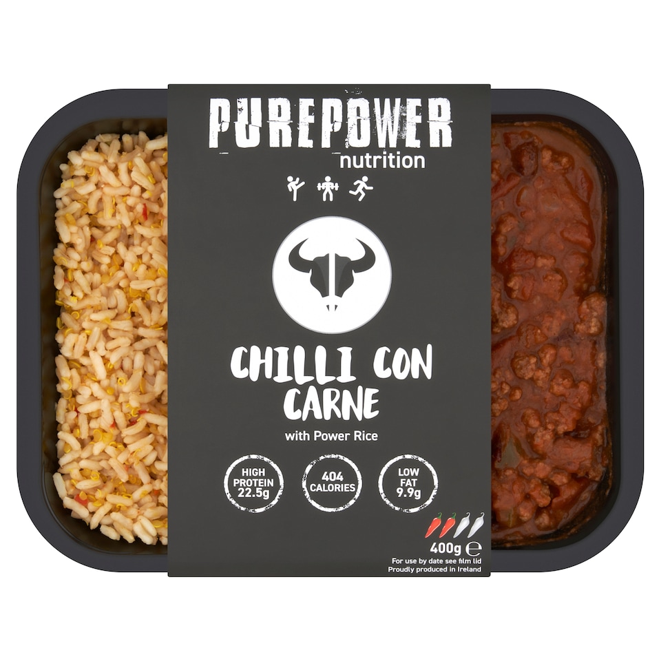 PUREPOWER CHILLI CON CARNE WITH POWER RICE 400G