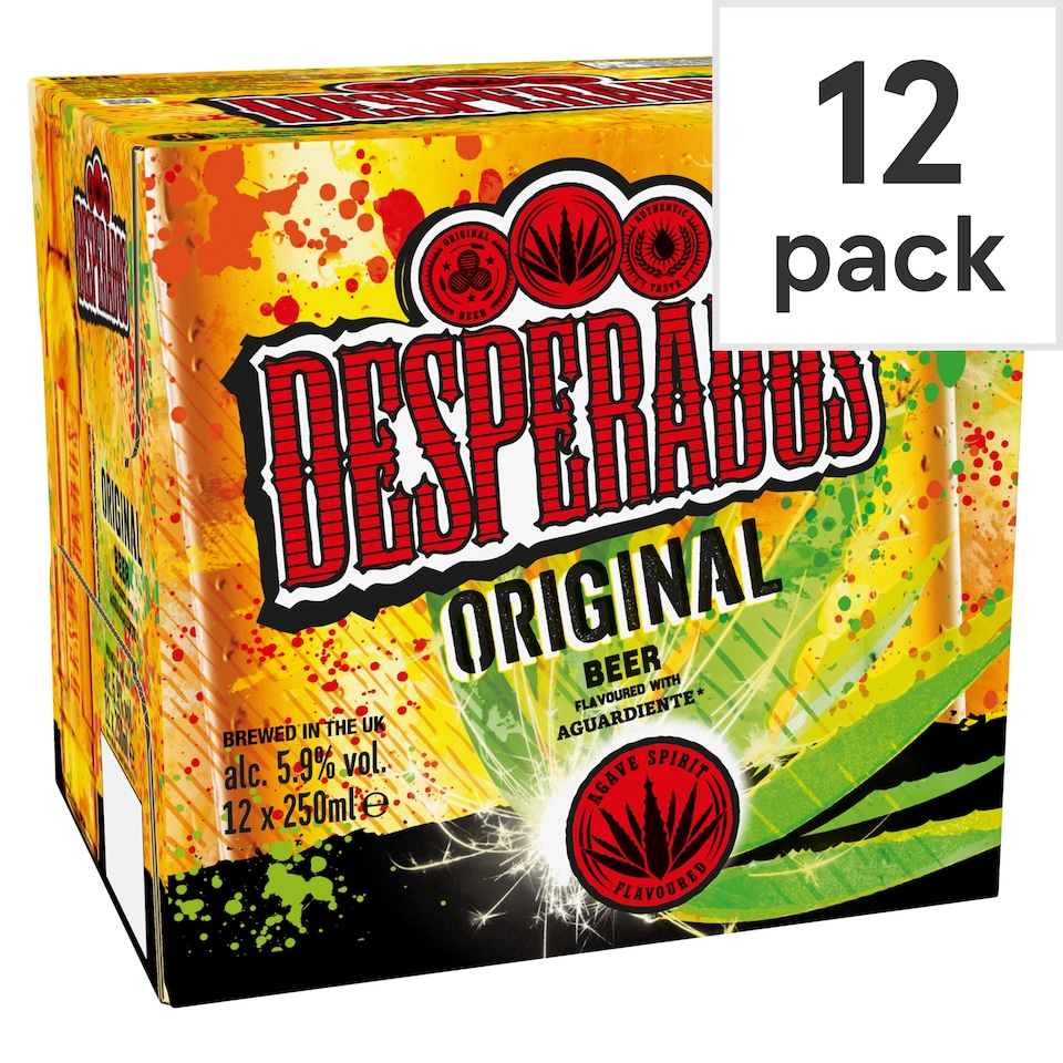 Desperados Tequila Flavoured Lager Beer Bottle 12x250ml