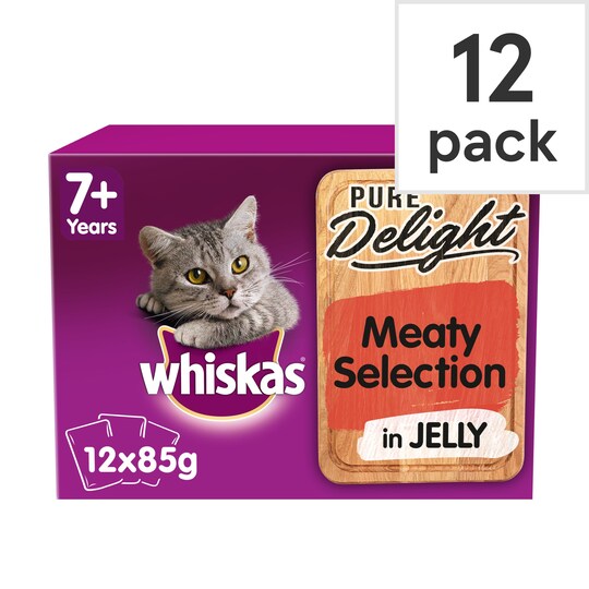 Whiskas 7+ Pure Delight Meat In Jelly 12 X 85G Tesco Groceries