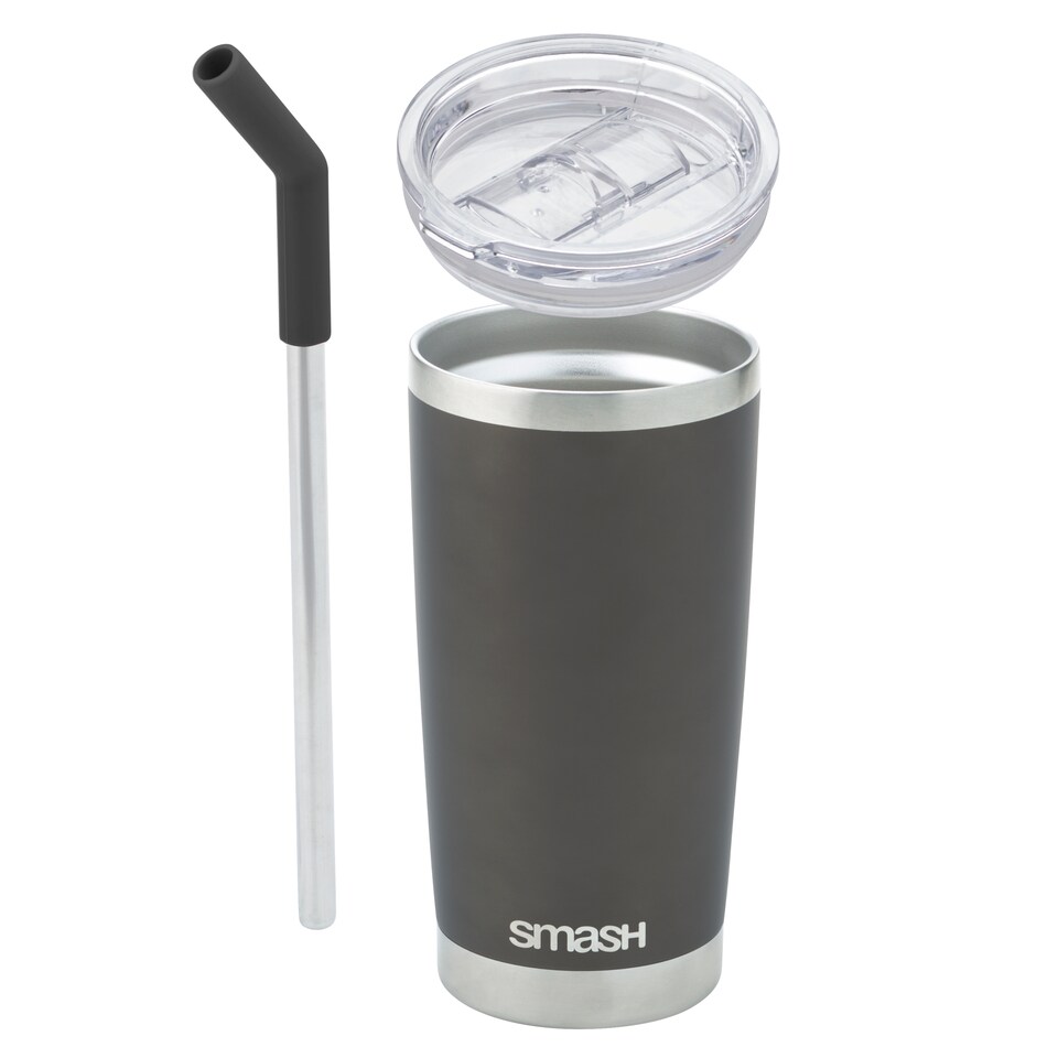 image 1 of  Smash Black Stainless Steel Smoothie & Coffee Tumbler 540ML