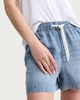 image 1 of F&F Pure Lyocell Drawstring Shorts in Blue
