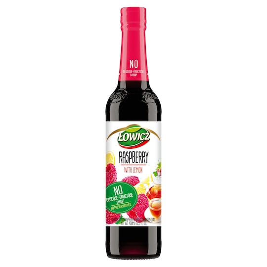 Lowicz Raspberry & Lemon Syrup 400Ml Tesco Groceries