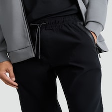 9 Peaks Drawstring Trousers with Zip Pockets in Black