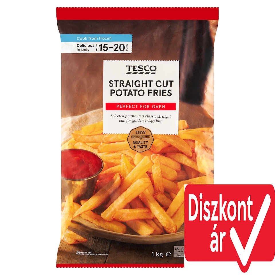 Tesco Quick-Frozen Straight Cut Potato Fries 1 kg