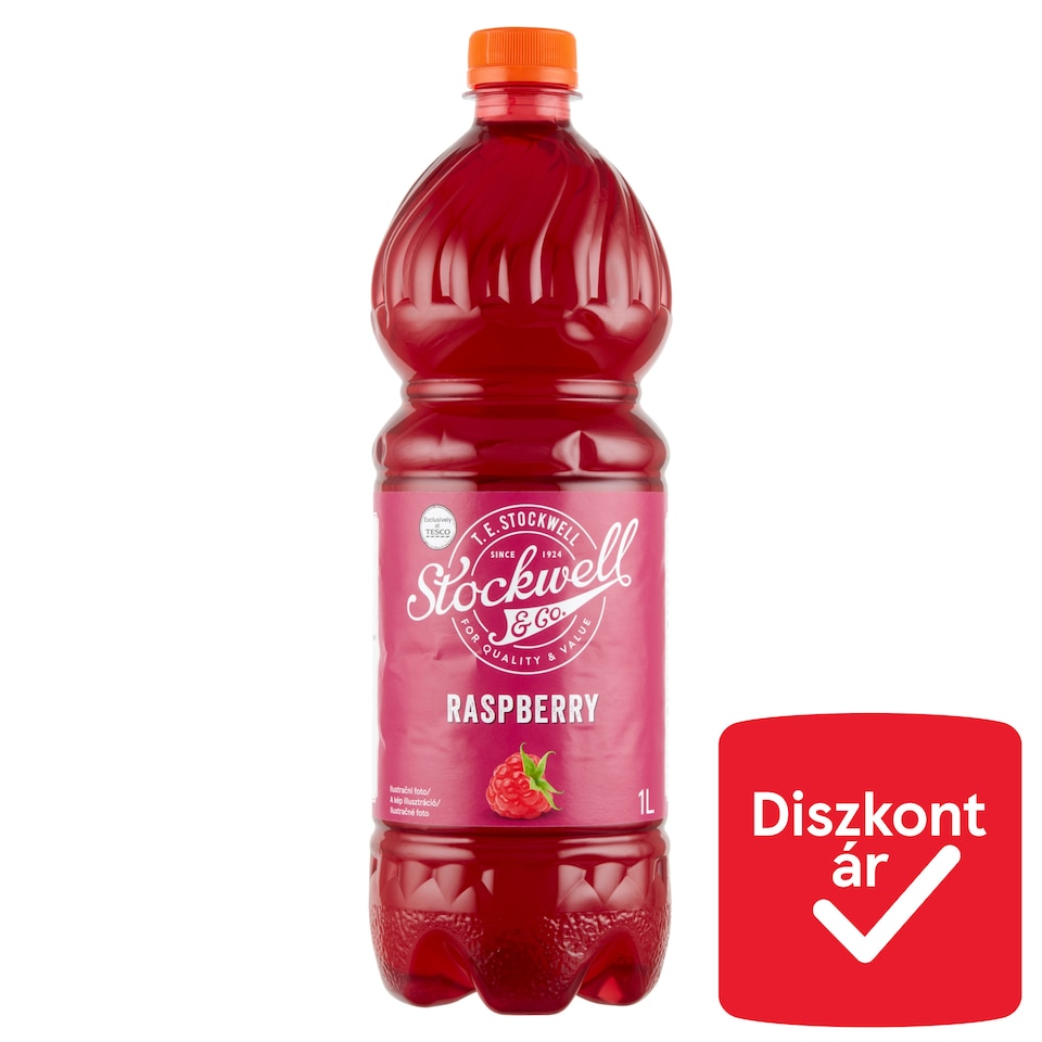 Stockwell & Co. málnaízű italkoncentrátum édesítőszerrel 1 l