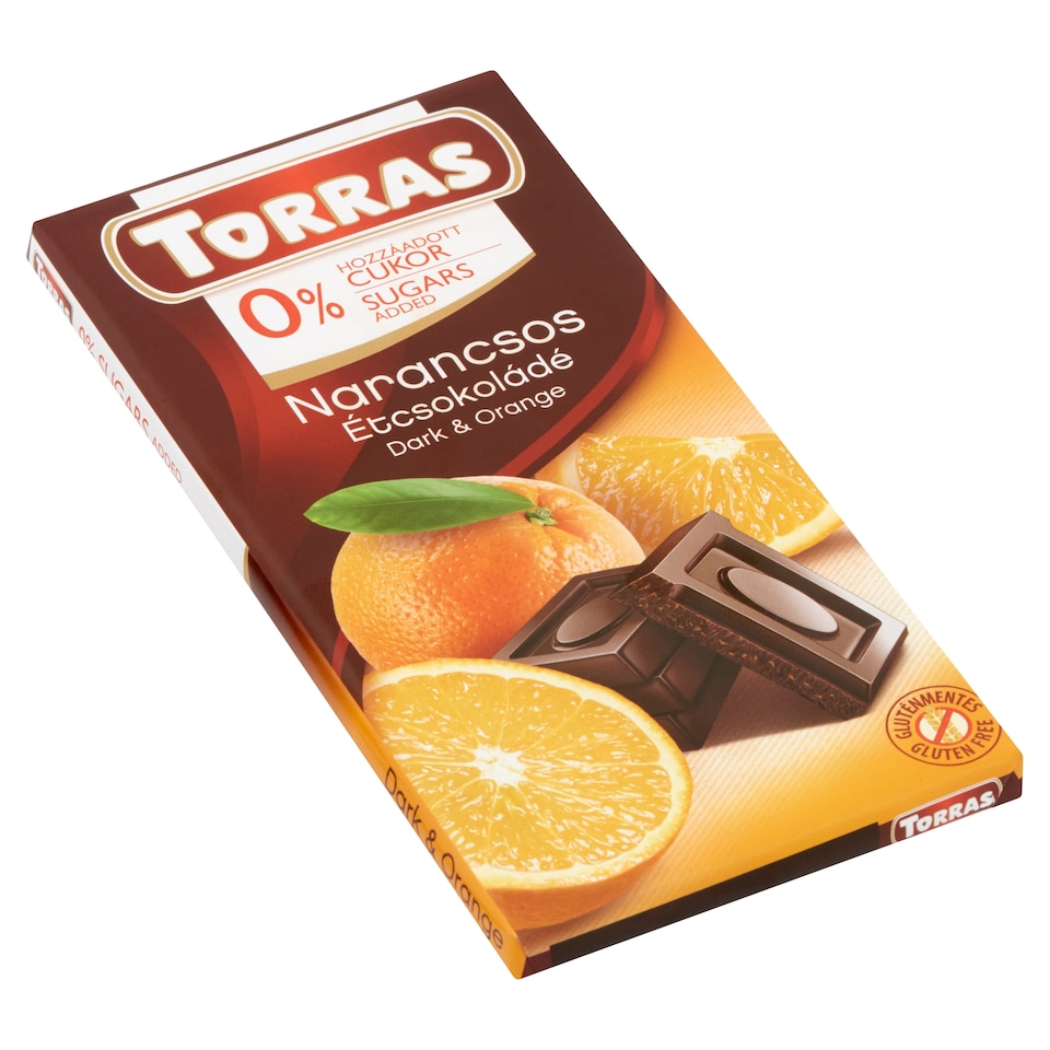 Torras narancsos étcsokoládé édesítőszerrel 75 g 1. kép