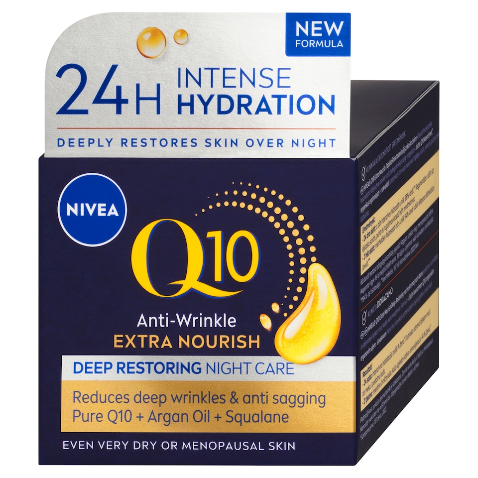 Obrázek 1 pro produkt Nivea Q10 Extra Nourish Anti-Wrinkle Výživný noční krém proti vráskám 50ml