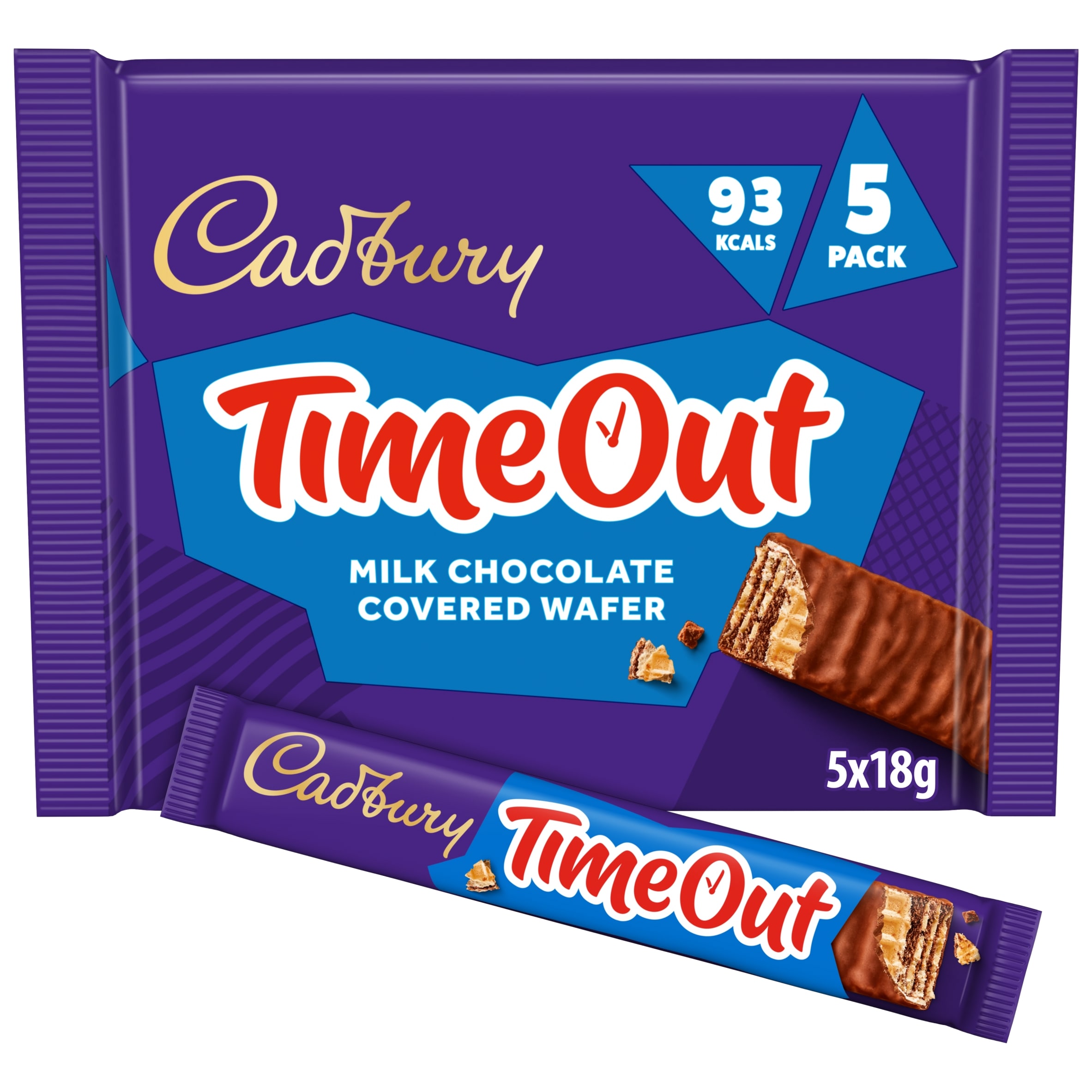 Cadbury Time out Milk chocolate covered Wafer 5x18g