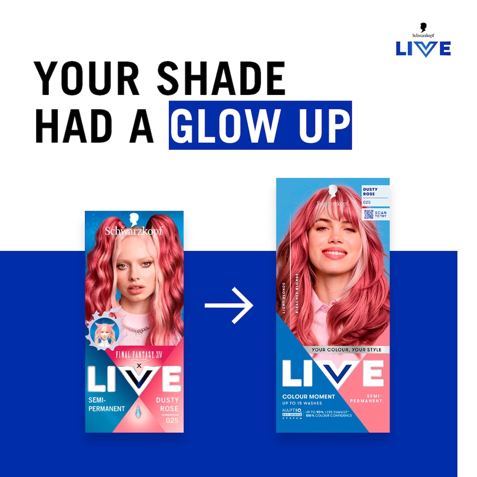 image 1 of Schwarzkopf LIVE Colour Moment 025 Dusty Rose Semi-Permanent Hair Dye