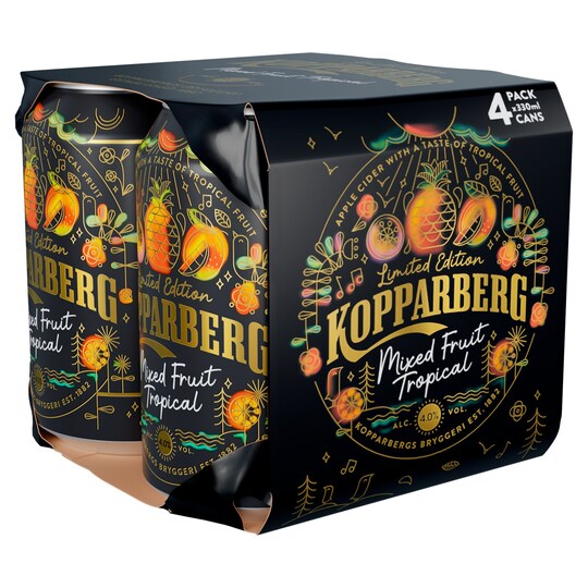 Kopparberg Mixed Fruit Tropical Premium Cider 4 X 330Ml Tesco Groceries