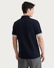 image 3 of F&F Textured Zip Neck Short Sleeved Polo Shirt in Navy
