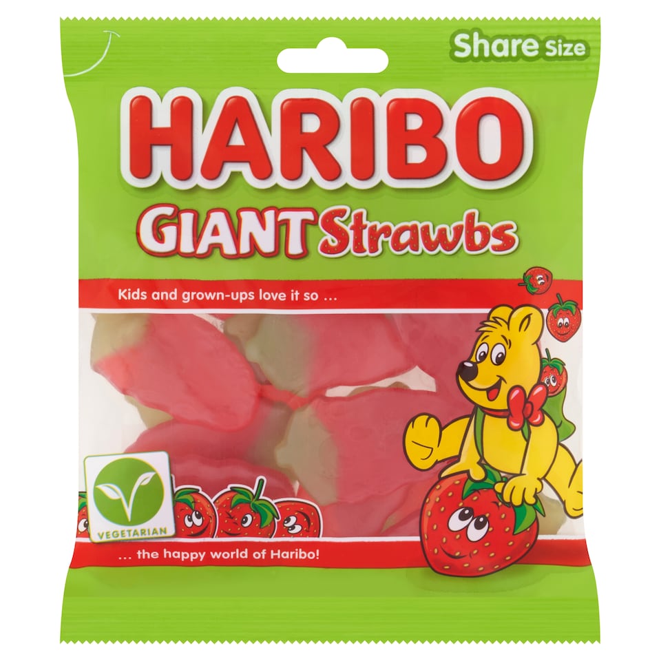 Haribo Giant Strawbs Fruit Gums 175G
