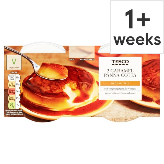 Tesco Caramel Panna Cotta 2X120g Tesco Groceries