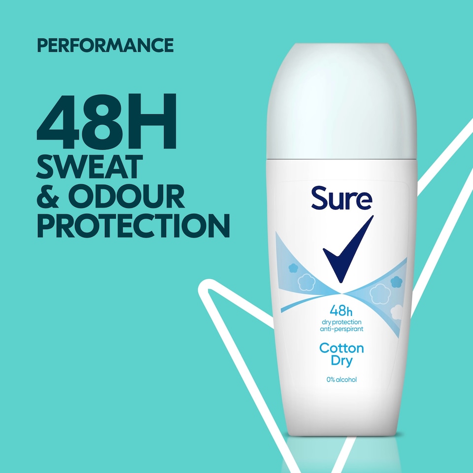 image 1 of Sure Women Cotton Dry 48h Antiperspirant Deodorant Roll On 50ml