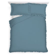 F&F Home Bedding Blue Frill Duvet Set Double
