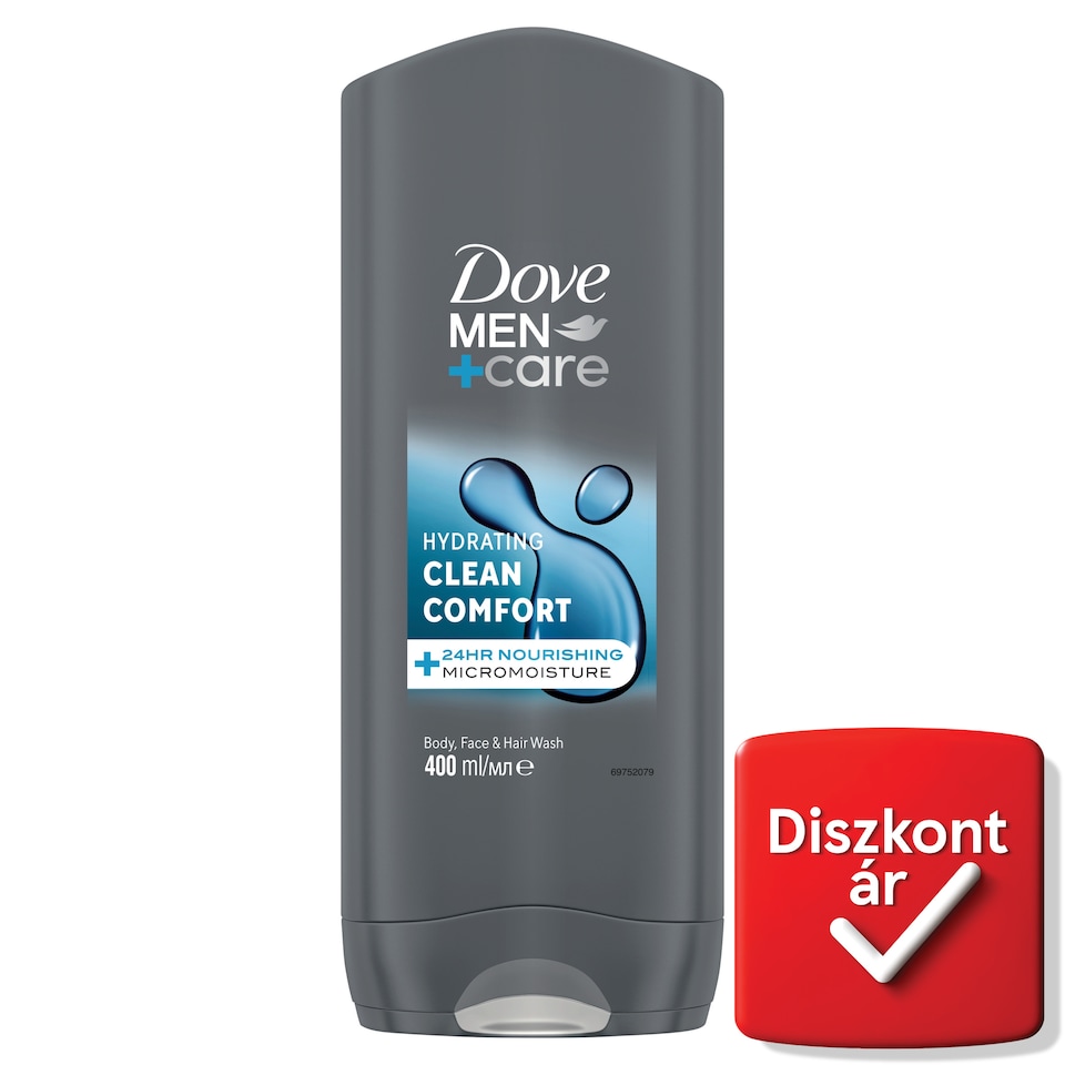  Dove Men+Care Hydrating Clean Comfort tusfürdő testre, arcra, hajra 400 ml