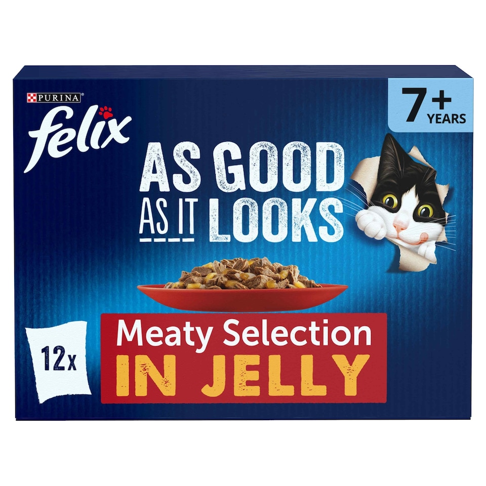 image 1 of Felix As Good As it Looks Senior 7+ Meat in Jelly Wet Cat Food 12x85g