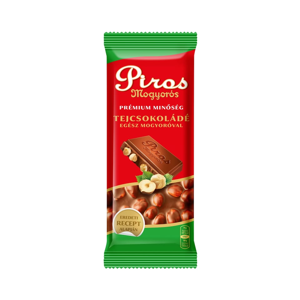 Piros Mogyorós tejcsokoládé egész mogyoróval 70 g