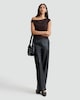 image 2 of F&F Polyamide Asymmetric Neck Sleeveless Top in Chocolate