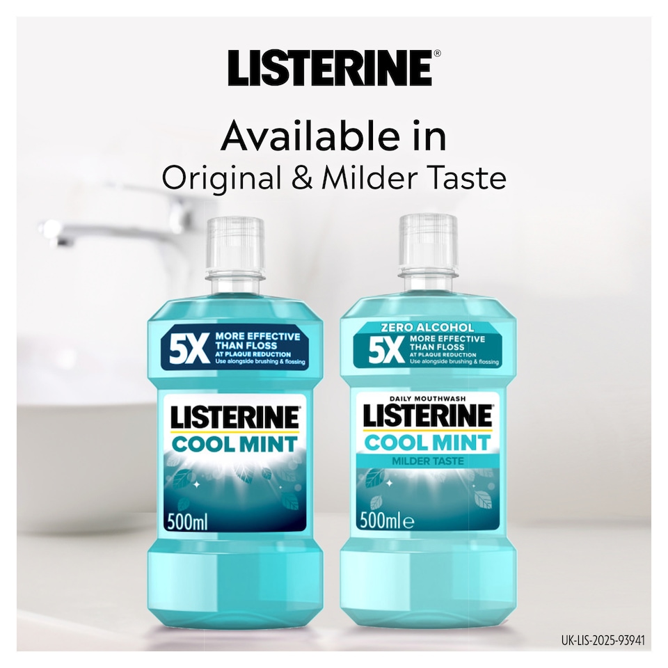 image 1 of Listerine Zero Alcohol Cool Mint Milder Taste Mouthwash 500ml
