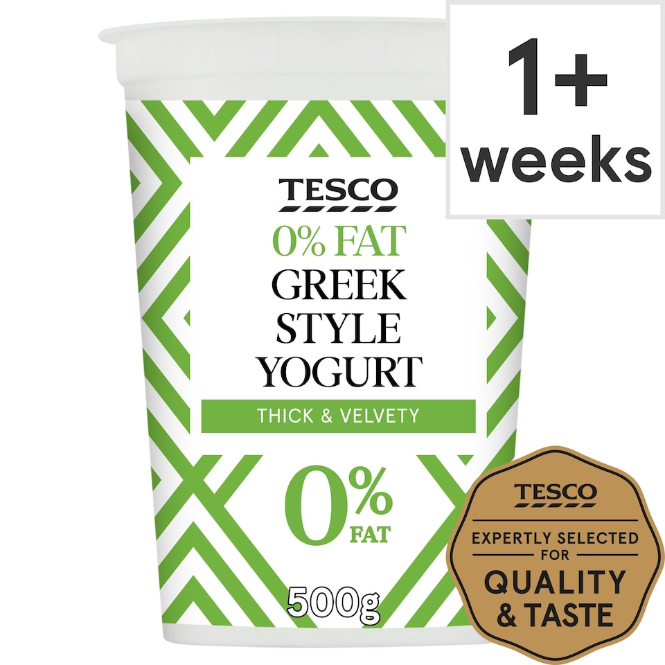 Tesco 0 Fat Greek Style Yogurt 500G Tesco Groceries