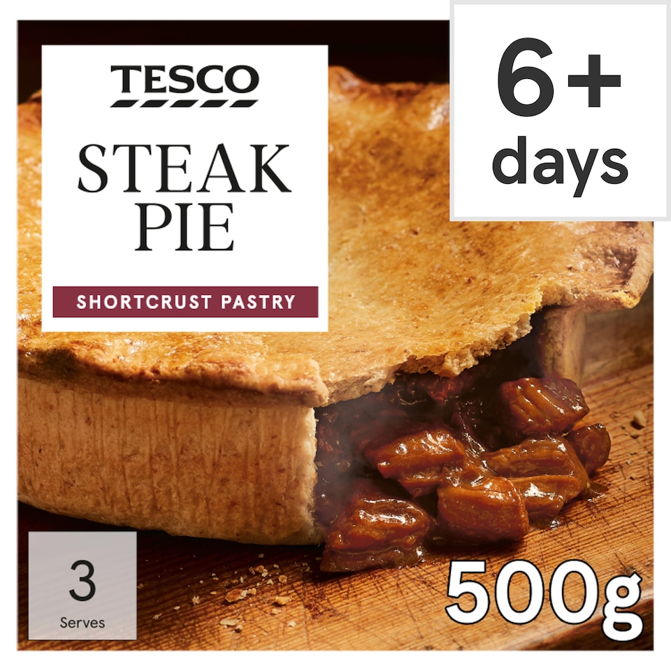 Tesco Steak Shortcrust Pie 500G