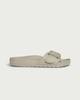 image 1 of F&F Buckle Detail Slip On Sandals in Dark Nude