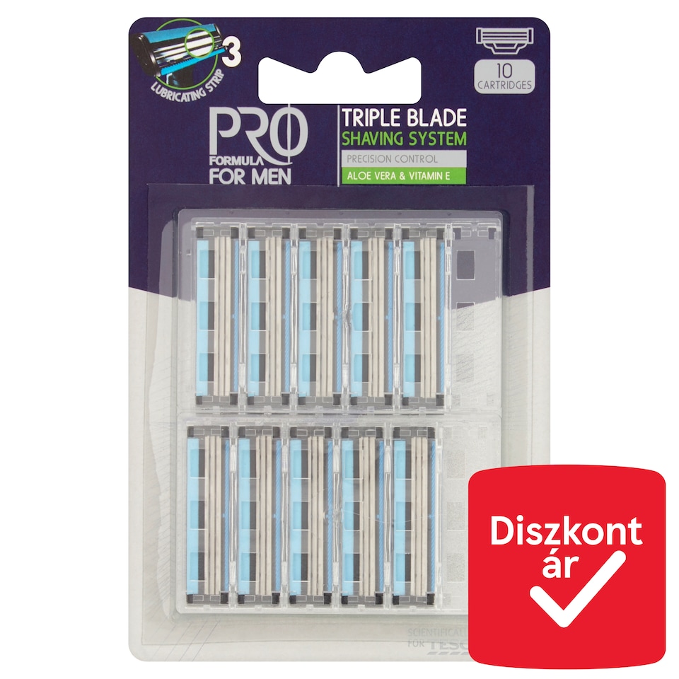Tesco Pro Formula for Men hárompengés borotvafejek 10 db