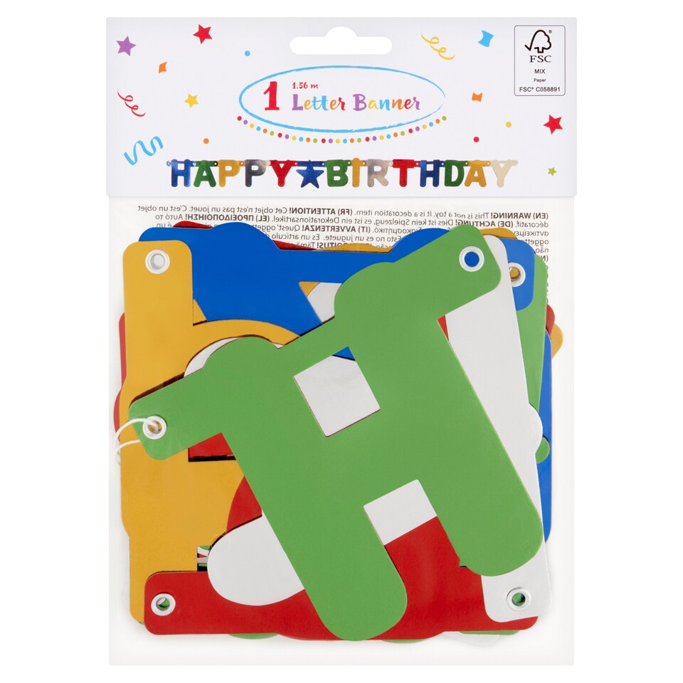 Decorata Party Happy Birthday Paper Letter Banner 1.56 m